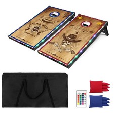 LED Cornhole Board Set, 3'x2' Cornhole Boards Game Set, Corn Hole Outdoor Gam...