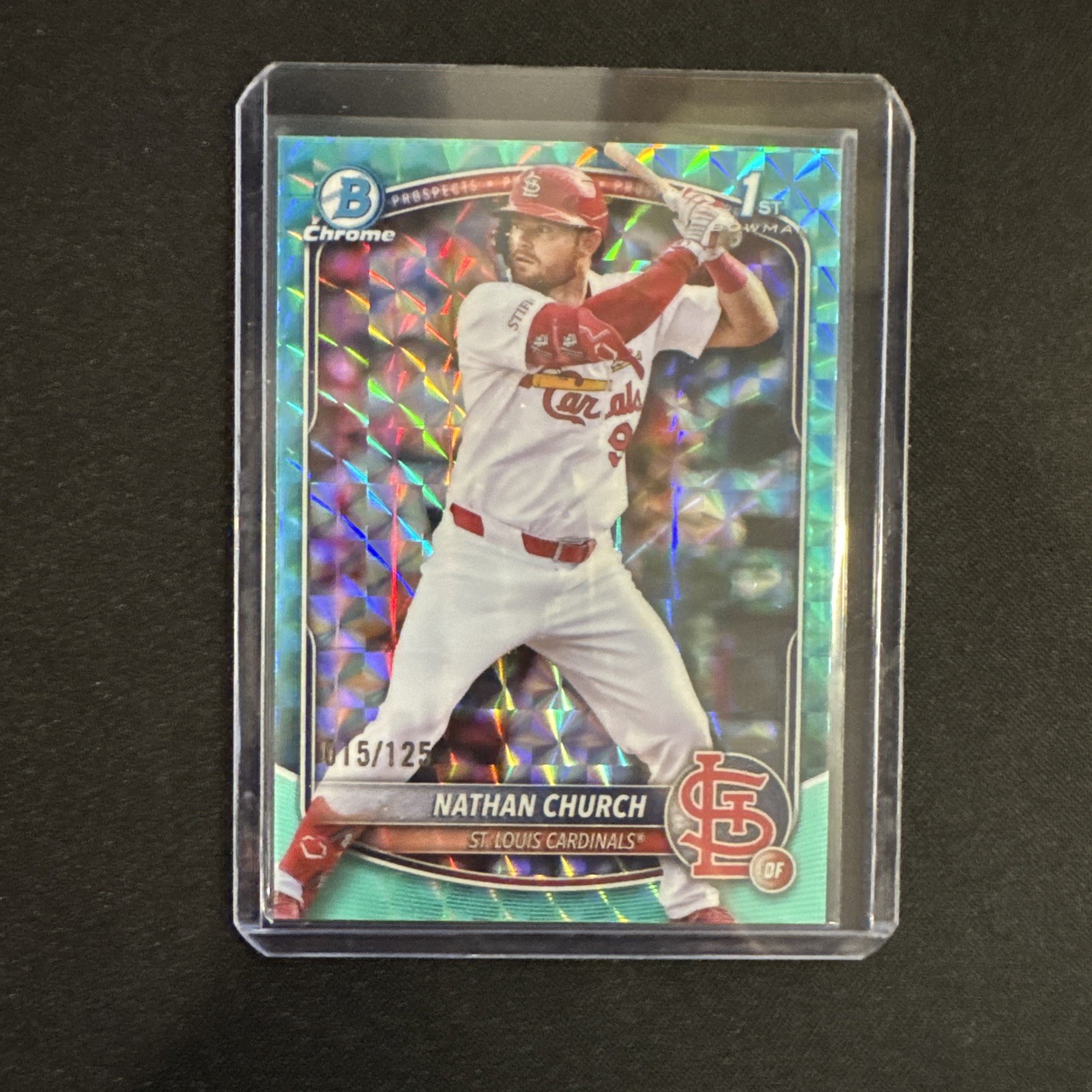 NATHAN CHURCH 2025 Bowman Chrome #BCP-192 1st Aqua Geometric Refractor 015/125