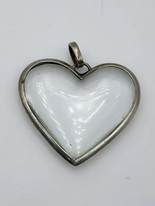 Pendentif coeur Gucci Italie vintage en argent massif et cristal