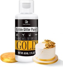 Edible Glitter Paint - 60ml Metallic Edible Cake Paint for Cake Decorating