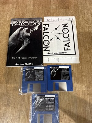 Vintage 1992 Apple Mac Game FALCON Mc F-16 Fighter Spectrum HoloByte 3.5'' Disk