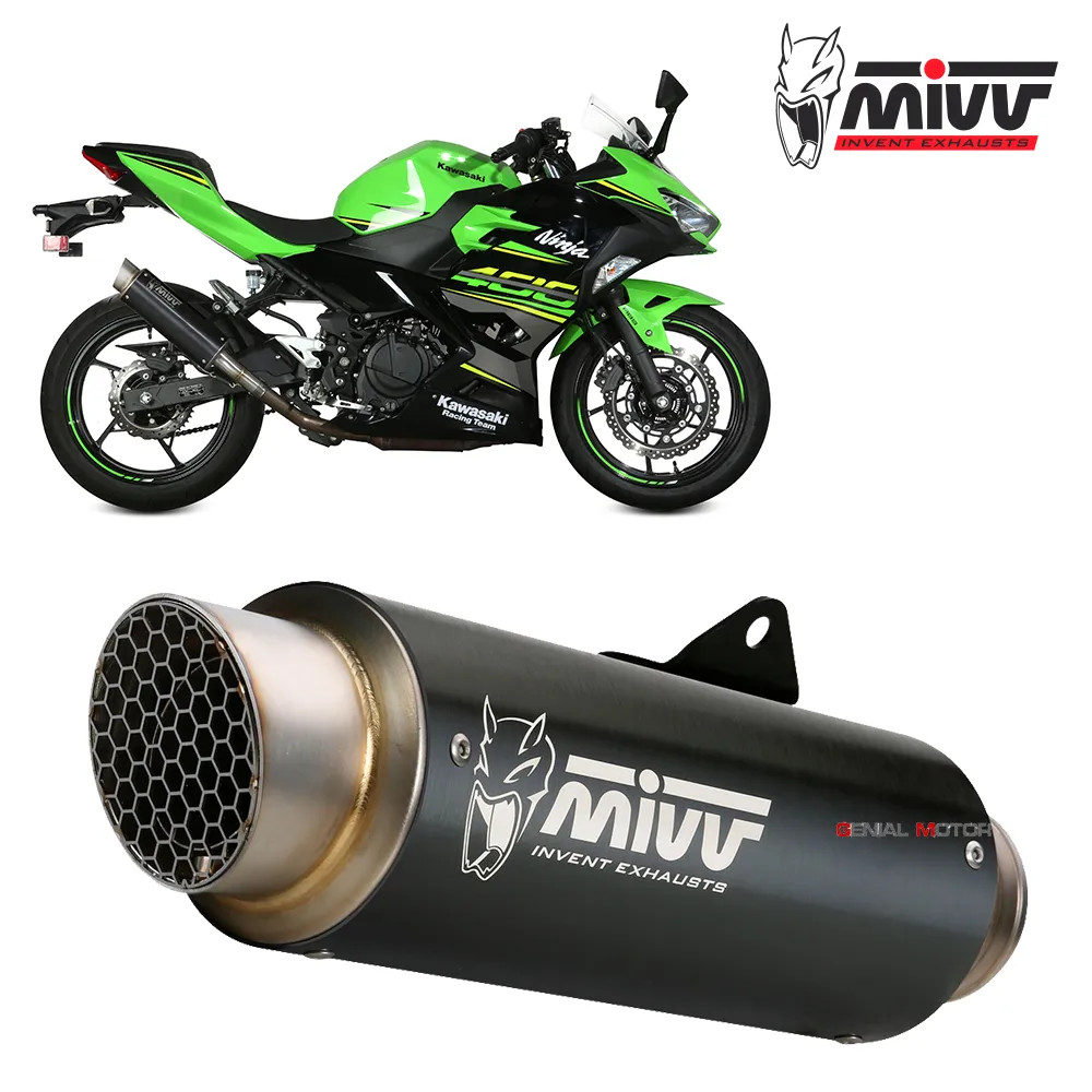 Mivv Exhaust Muffler GP PRO Black Inox black kat KAWASAKI NINJA 400 2018 2024