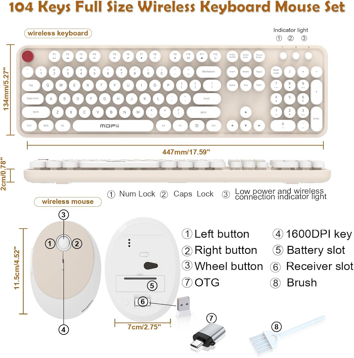 Wireless Keyboard and Mouse Gaming Combo Set for Windows, PC, Laptop, Desktop