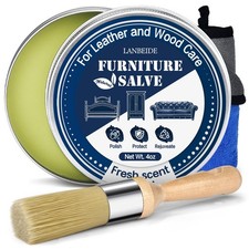 Furniture Salve with Brush for Leather Wood, Polisher and Conditioner for Lea...