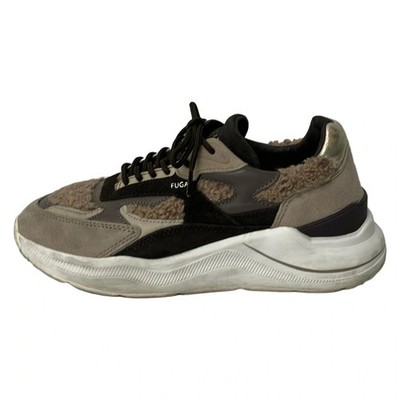 D.A.T.E. - Dark Brown Beige Multi Suede Leather Chemical Fiber Women's Sneakers