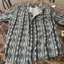 Wrangler Western Shirt Pearl Snap Aztec Striped Size Xxl Rodeo Cowboy 90s