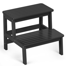 Bamboo Wooden Step Stools for Kids - Toddler Step Stool for Bathroom Sink Hig...