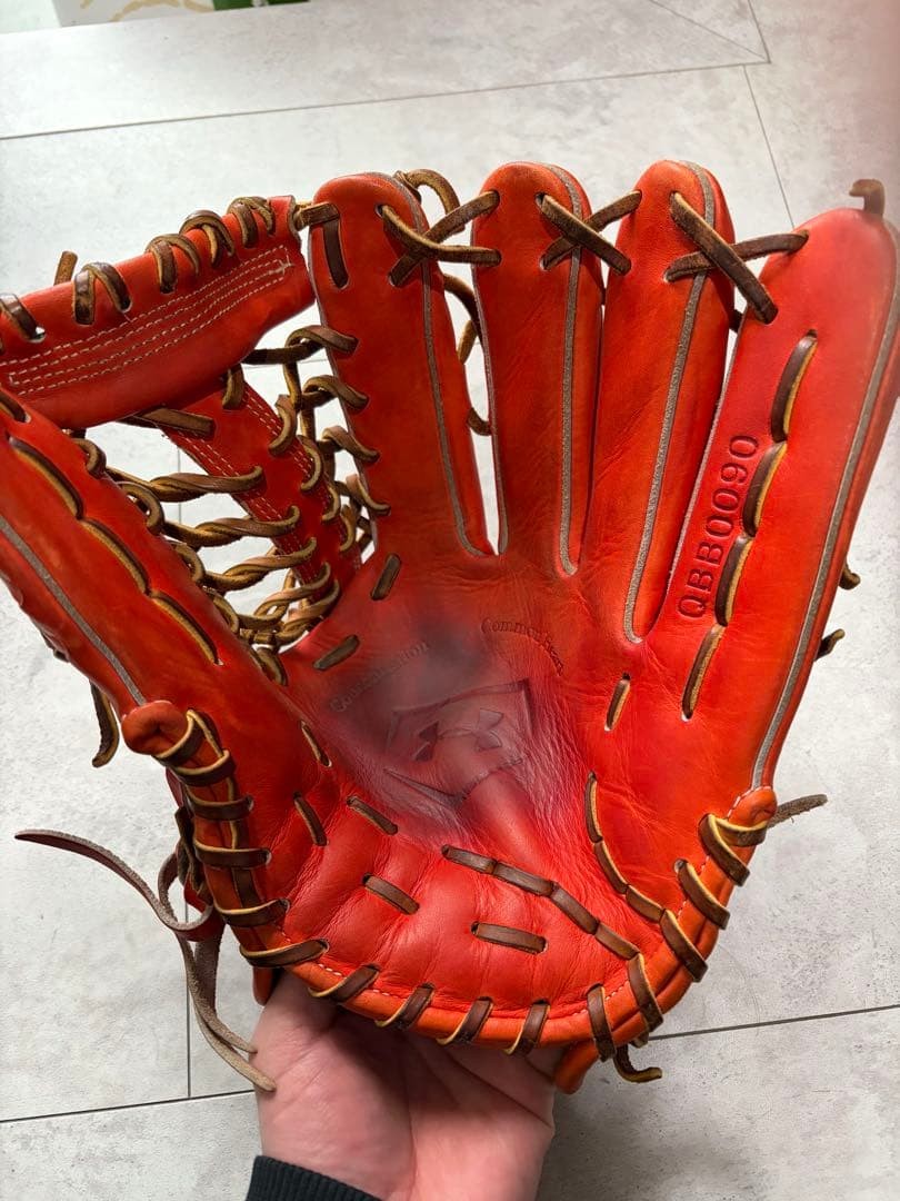 Under Armor Yanagita Model Hard Baseball Glove Red, Used, Excellent Condition thumbnail 5