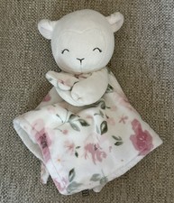 Gerber Modern Moments Lamb Lovey Plush Pink Flower Blanket Baby Toy EUC