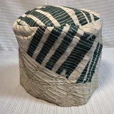 Nigerian Hausa/Fulani Fila kufi cap Green White W/ Silver Stripes 7 1/4