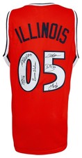 2005 Illinois Team Signed Orange Custom Basketball Jersey w/6 Sigs - (SS COA)