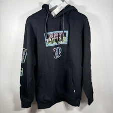 Pro Club Neon Signs Hoodie Black Heavyweight Graphic Pullover Size Large