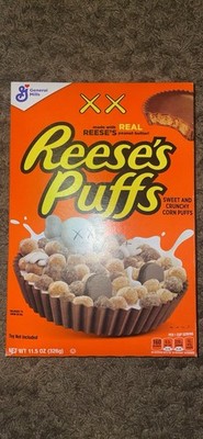Reese s Puffs X Kaws Collab 11.5oz New Sealed Cereal Box  Closed