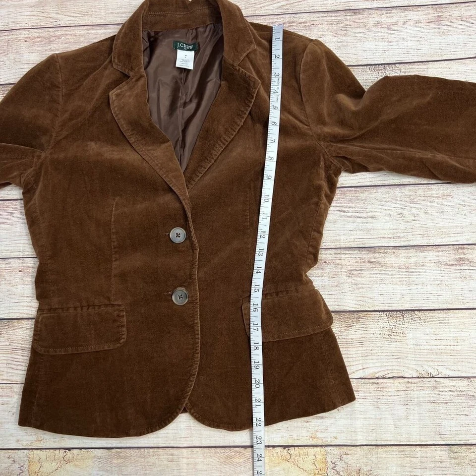 Blazer J.Crew Pana Mujer 4 Marrón Algodón Terciopelo Chaqueta A Medida Escolar Foto 4 de 4