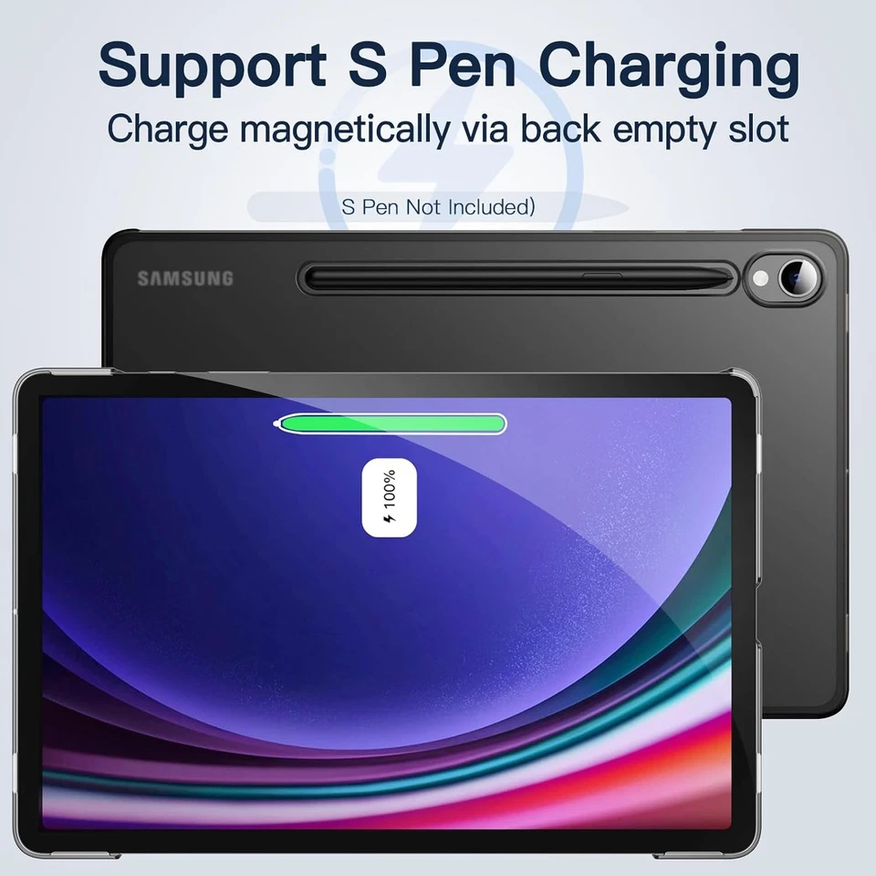 JETech Case for Samsung Galaxy Tab S9 11-Inch, Translucent Back Black  - Image 4 of 4