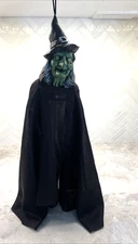 Vintage Paper Magic Group PMG 2006 Hanging Witch Black Green Face Door Halloween