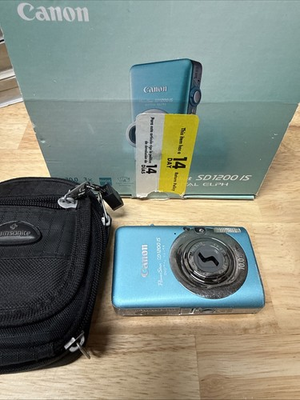 #ad #ad Canon PowerShot SD1200 IS Digital ELPH 10MP Camera w 3x Zoom Blue Parts Repair $79.00