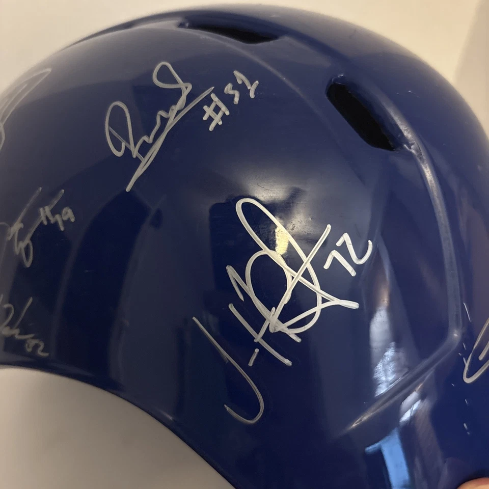 SIGNED TEXAS RANGERS Rawlings S100 Pro Comp Helmet 13 Names 2019 Spring Training - Image 4 of 4