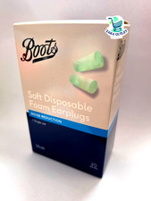 Boots Soft Disposable Foam Earplugs Noise Reduction 38db Single Use 20 pairs