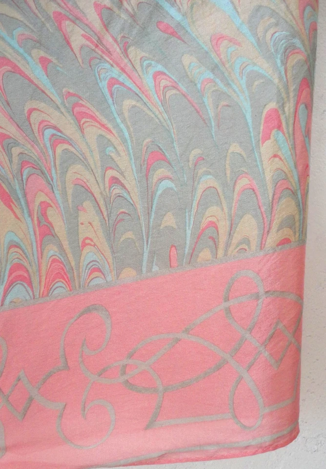 Vintage square scarf by Vera Neumann Tagged All Silk GROOVY MARBELIZED SWIRLS - Image 4 of 4