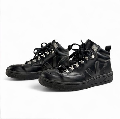 Veja Roraima Black Leather High Top Shoes Booties Sneakers US 8 EU 39