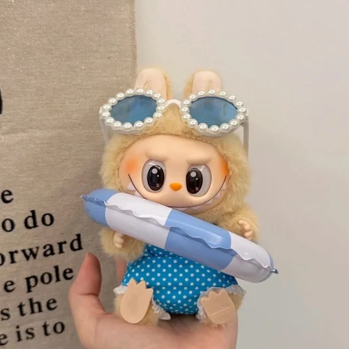 Juego de 3 piezas de ropa hecha a mano para muñeca Labubu 17 cm ropa de vacaciones sin muñeca - Imagen 2 de 11