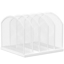 7.28 In. X 9.25 In. 5-Section Vertical Desktop Organizer, Mesh File Folder Stand