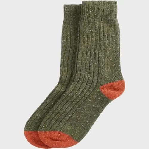 Barbour Olive Boot Socks Men’s Large Tweed Knit with Contrast Heel & Toe NWT
Opens in a new window o