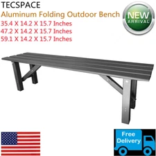 Ginkman 3 Sizes Aluminum Folding Outdoor Bench for Park Garden Patio and Lounge