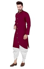 Indian Bollywood Classy Stylish Kurta For Man Dhoti Set in Cotton White Dhoti 