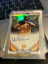 WILLY GARCIA 2014 Bowman Chrome Prospect Auto REFRACTOR PIRATES #210/510! ML1