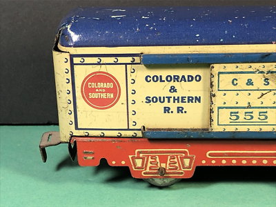 VTG Marx | 555 Colorado Southern Refrigerator Train Car | Red Base