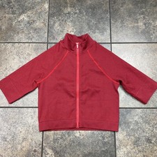 Women s Fabletics Jenny Full Zip 3/4 Sleeve Cropped Athletic Jacket Size Large