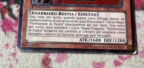 1x (P) *ITALIAN* Brotherhood of the Fire Fist - Bear CBLZ-EN024 Ultimate 1st Ed. - Picture 2 of 9