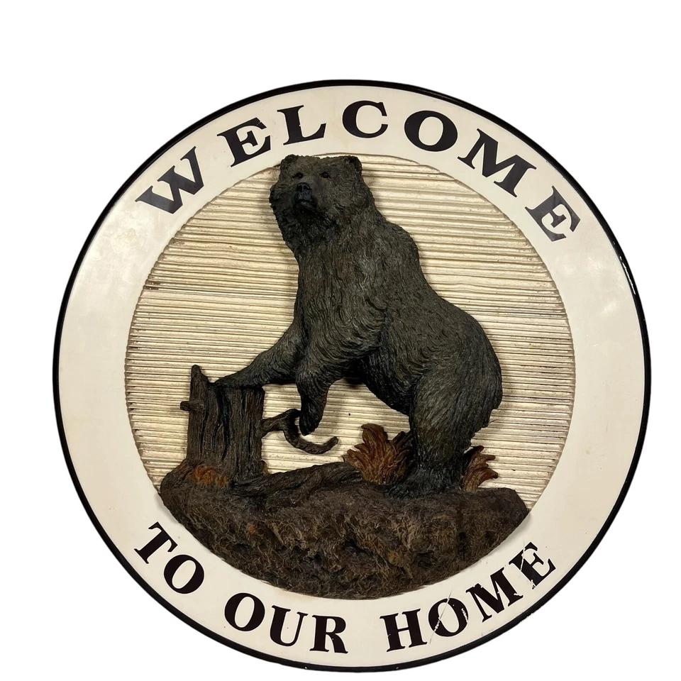 Big Sky Carvers Welcome To Our Home Custom Wood Door Hanger Sign Bear - Image 3 of 4