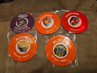 Collection Of 5 Lootpins Lapel Pins - Warcraft AVP Plus More