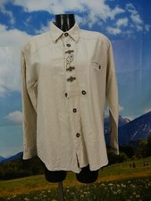 Size L costume shirt shirt genius beige linen edelweiss embroidery th1144