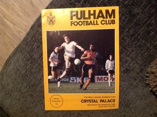 FULHAM V CRYSTAL PALACE 25 FEB 78 DIV 2 PROGRAMME