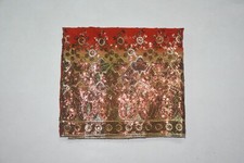 Traditional Antique Floral Dupatta Long Scarf Hand Emb Beaded Fabric Veil Stole