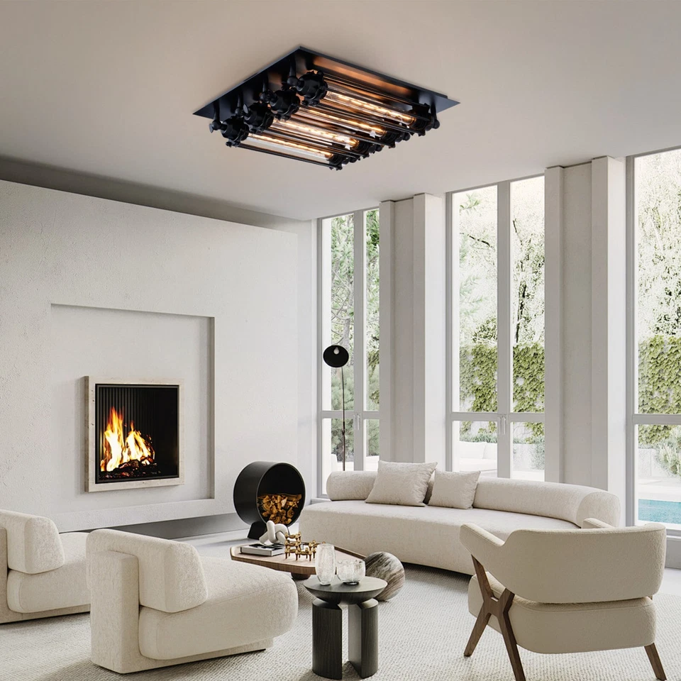 Candelabro steampunk arte ferro 4 luzes luminárias de teto industrial lâmpadas de iluminação - Imagem 4 de 4