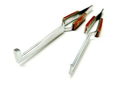 SET of 2 Fiber Grip Cross Locking Tweezers 90  Bent Tip  90  Slotted Crosslock