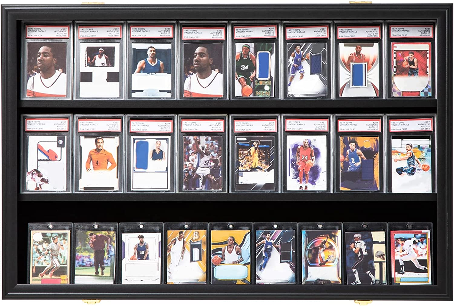 Baseball Card Display Case 24 Graded Sport Card Display Case Wall Mount