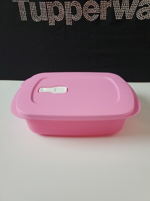 Tupperware Crystalwave Plus 4 Cup Microwave Rectangular Container Dragonfly Pink