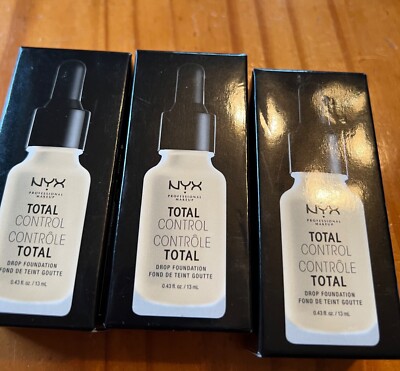 (3) NEW NIB NYX Total Control Drop Foundation TCDF06 