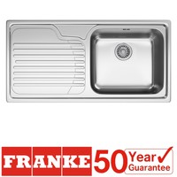 Franke Galassia Gax 611 1 Bowl Stainless Steel Kitchen Sink Left Hand Drainer Franke Galassia Gax 611 1 Bowl Stainless Steel Kitchen Sink Left Hand Drainer