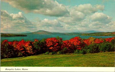 Rangely ME Lakes Full View Postcard Unused (30426)