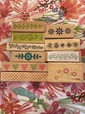 Wooden rubber stamps lot of 10 - Borders - Assorted brands
