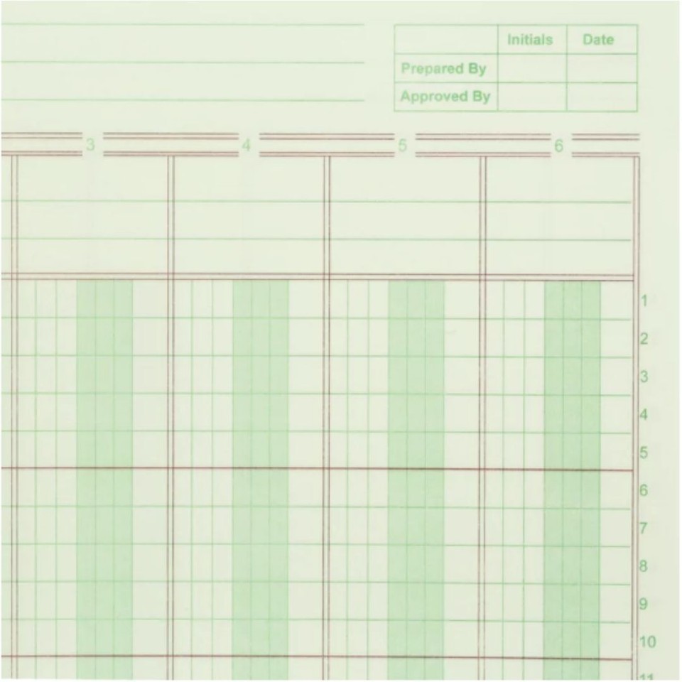 Professional New Columnar Ledger Pad 6 Columns 8.5