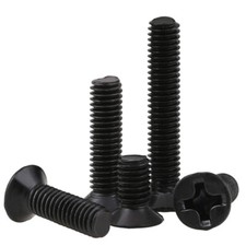 M2/M2.5/M3 PHILLIPS COUNTERSUNK MACHINE SCREW FLAT HEAD BOLTS CARBON STEEL BLACK