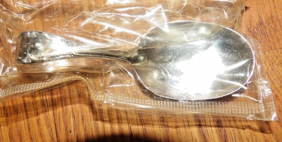 NEW Community Silverplate Curved Handle Bent Baby Spoon- Huntington Pattern - Image 2 of 4